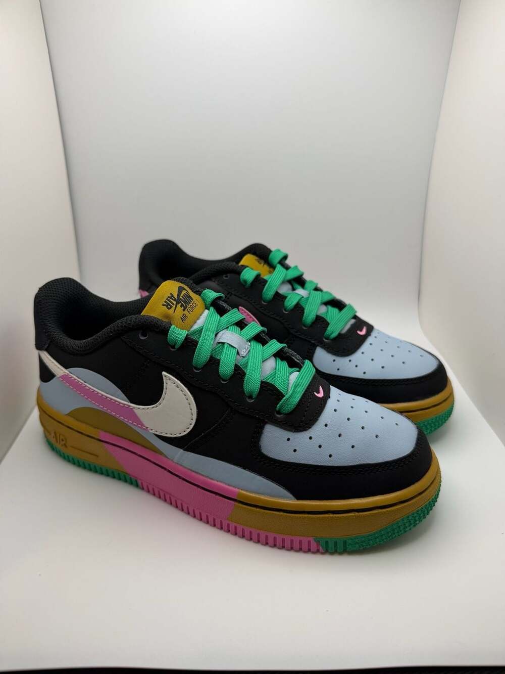 Nike Air Force 1 LV8 2 GS 'Dance' Black/Light Armoury Blue/Playful Pink
